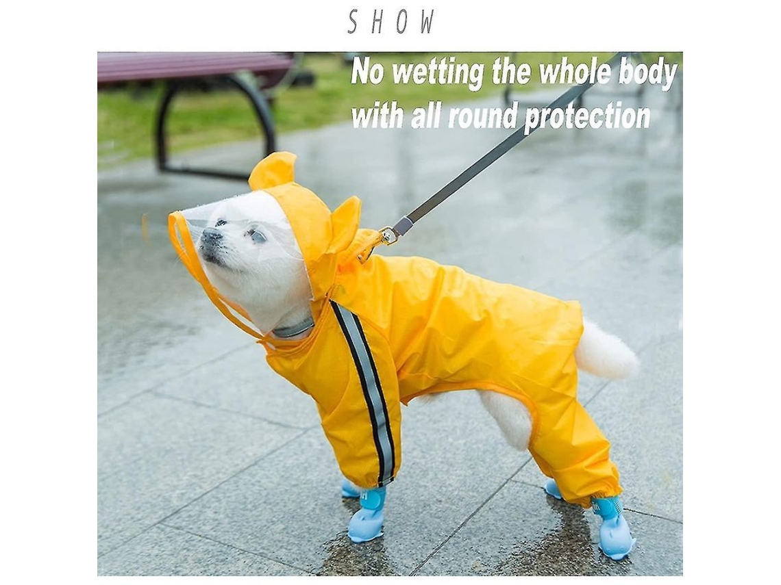 2026 impermeável para Cães com Boné Transparente, Faixas Reflexivas e Design de Urso, Tamanhos M 3xl, Material Poliéster Resistente À Água