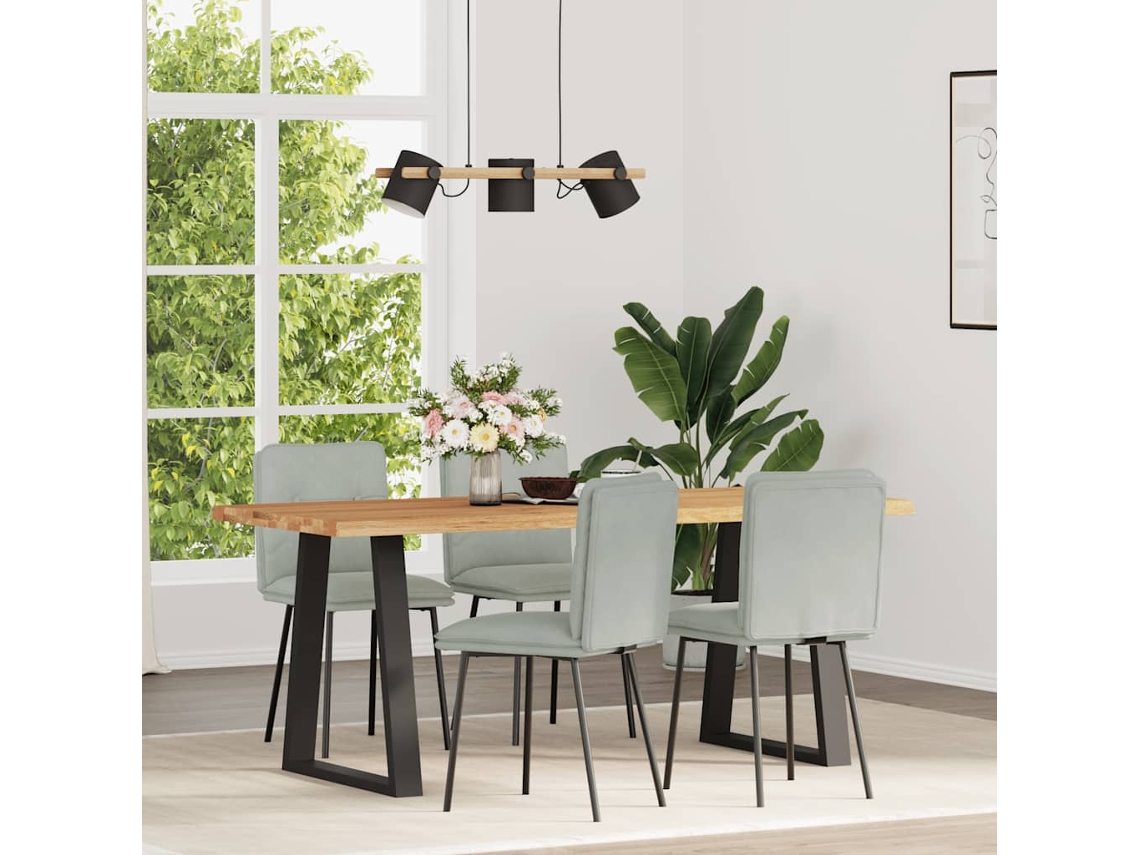 Vidaxl Cadeiras De Jantar 4 Pcs Veludo Cinzento-claro