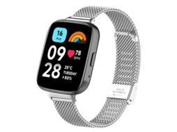 Bracelete para Xiaomi Redmi Watch 3 Milan Metal com Fivela Relevo Prata XIAOMOYU (20mm)