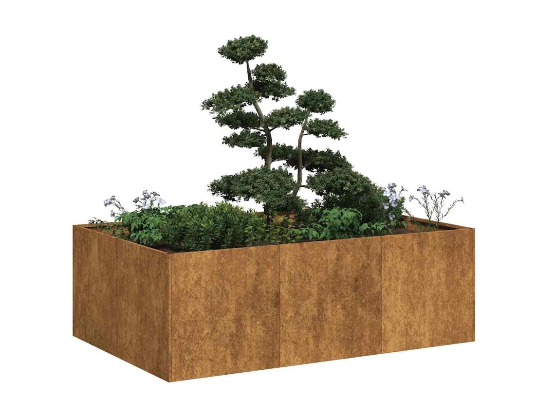 Floreira De Jardimvaso Enferrujada 120x80x40 Cm Aço Resistente Lovely Home