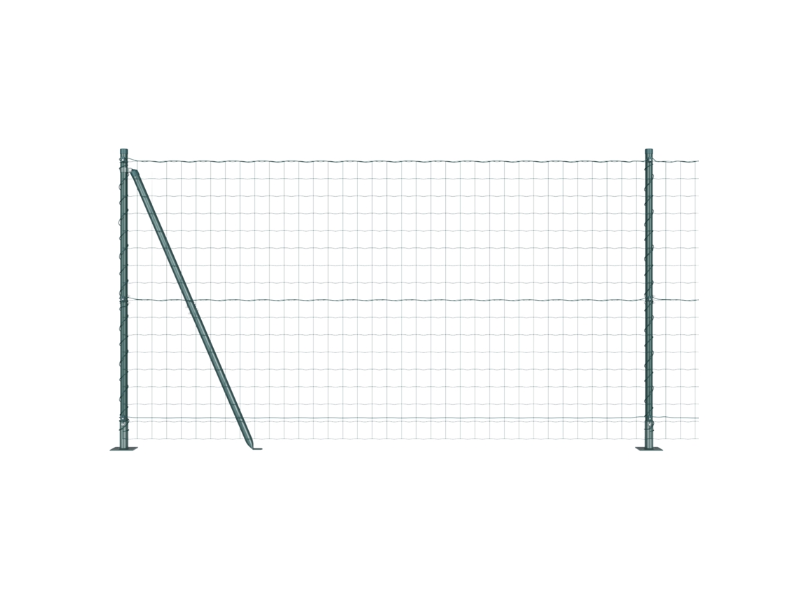 Conjunto 1 Cerca Externa Vidaxl Verde Aço (25 X 1,2 M)