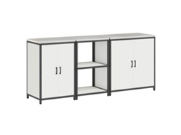 Conjunto de 3 peças para armazenamento de cozinha, branco, com porta, exclusivo da MAISON.