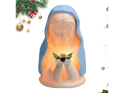Luminária Noturna Devocional Da Virgem Maria 13,5 Cm Lâmpada De Natal