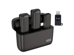Microfone De Lapela Sem Fio Mini Com Cancelamento Ruído Plug Play Compatível Apple E Android Aquaforge