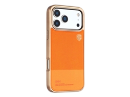 Capa Kigc Para Iphone 17 Pro Com Revestimento Eletrolítico Em Pc Tpu Pu - Laranja
