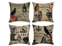 Capas de Travesseiro de Linho de Algodão Halloween 45x45cm Nsb S/MARCA