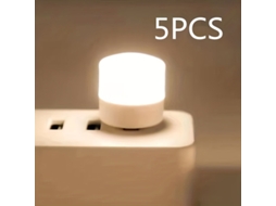 Conjunto De 5 Miniluzes Noturnas Usb Recarregáveis Portáteis Com Luz Suavíssima E Led Que Protege Os Olhos Para Alojamentos Estudantis Co...