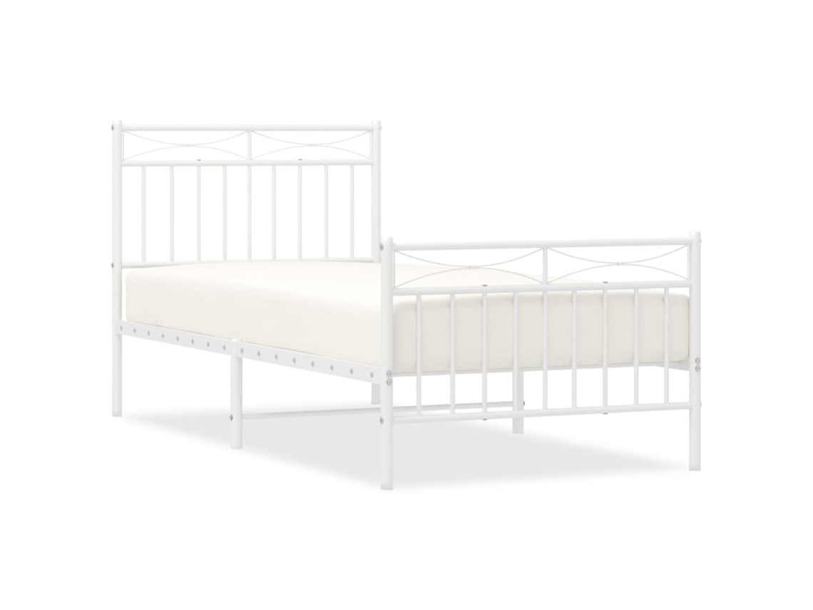 Estrutura de Cama com Cabeceira e Pés Metal Branco MAISON EXCLUSIVE 90x200 cm