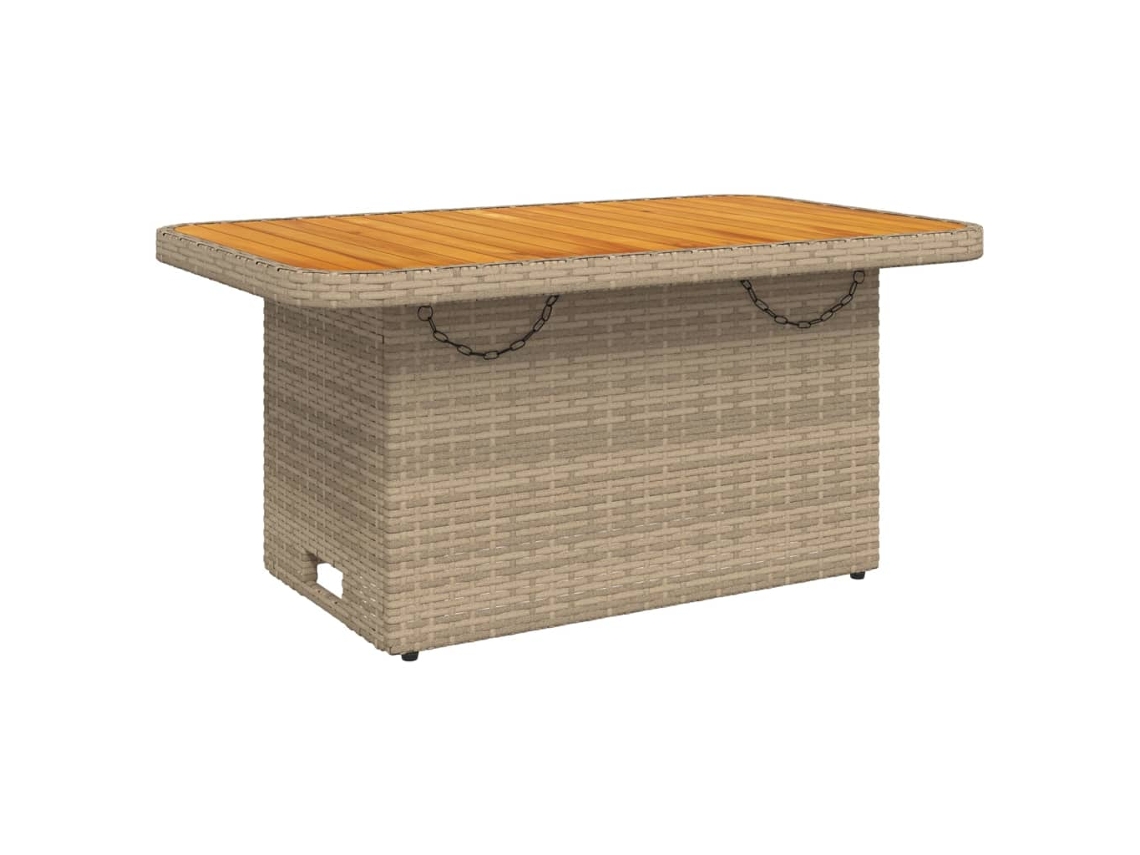 Mesa Jardim Vime Pe e Madeira em Acácia Bege MAISON EXCLUSIVE (90x55x71 cm)