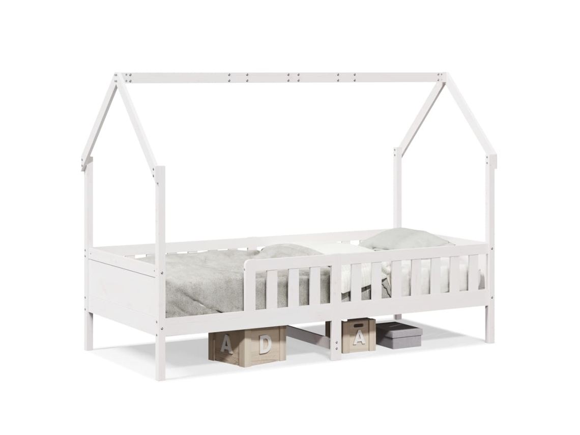 Kids' House Bed Frame, Kids' House Bed Frames Vidaxl Branco Madeira De Pinho (90 X 200 Cm)