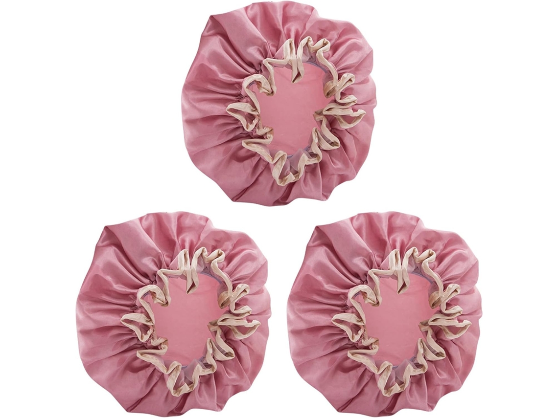Conjunto De 3 Toucas Banho Femininas Impermeáveis Camada Dupla, Touca Para Cabelos Longos, Protetor Capilar, Tratamento