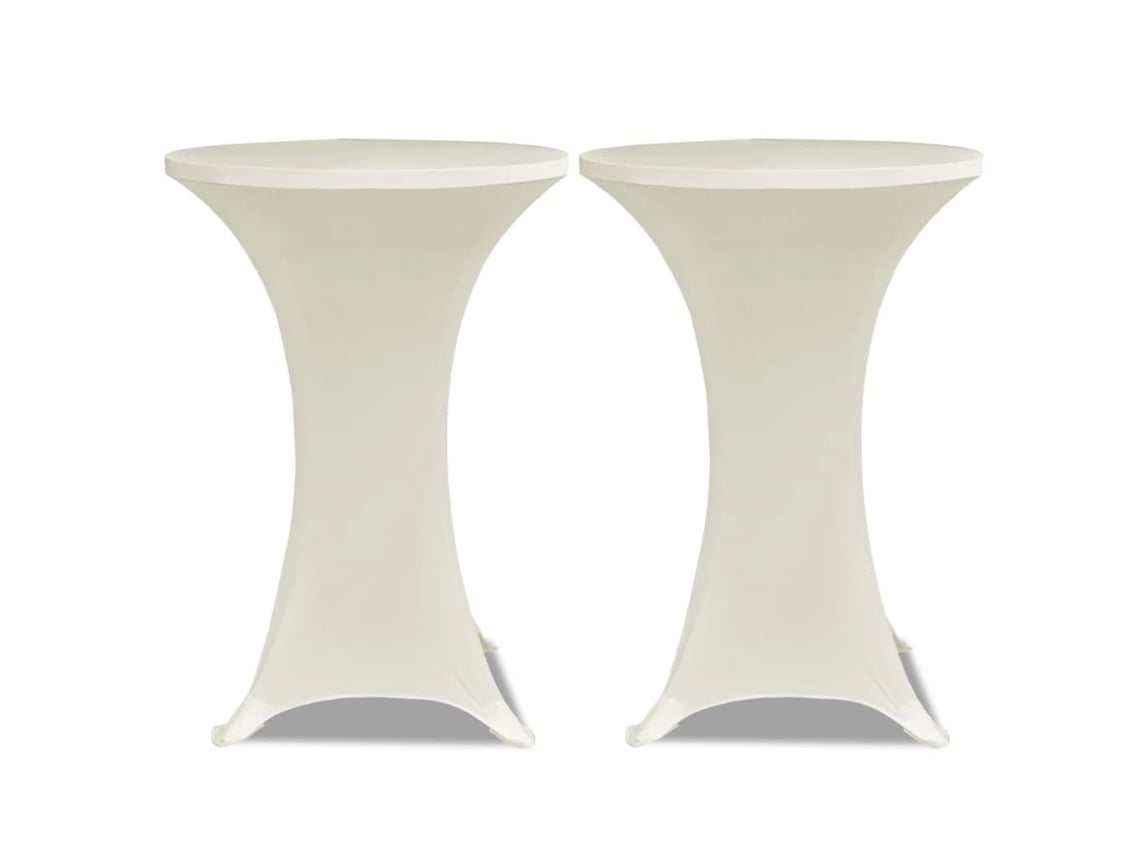 Maison Exclusive - Toalha De Mesa Elástica Ø80, Creme / 2 Peças
