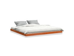 Bed Frame, Bed Frames Vidaxl Marrom Madeira De Pinho (200 X 200 Cm)