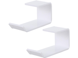 Artibetter Support Sans Audio Pcs Casque 2 En Pour Acrylique Blanc Installation Dommage Facile Pour Bureau Et