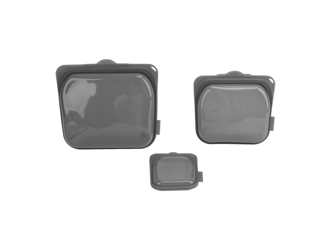 Eyf 3pcs Sacolas de Silicone Reutilizáveis para Armazenamento de Alimentos Seladas À Prova de Vazamento