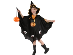 Fantasias Infantis de Halloween Capa de Festa de Fim de Ano Fantasias de Apresentação de Abóbora Pretas