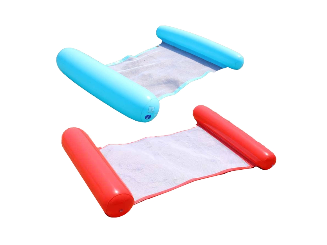 Conjunto De 2 Boias Infláveis ​​para Piscina, Dobráveis, Confortáveis, Para Nadar Na Água, Nas Cores Azul E Vermelha.