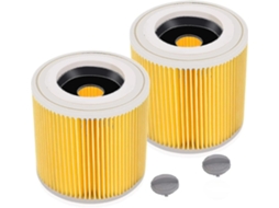 Kit Com 2 Filtros De Cartucho Para Aspiradores Kärcher Wd3 Premium, Wd2, Wd3, Wd3p, Wd3, Mv2 E Mv3. Filtro De Reposição Para Aspirador Kärcher 6.414