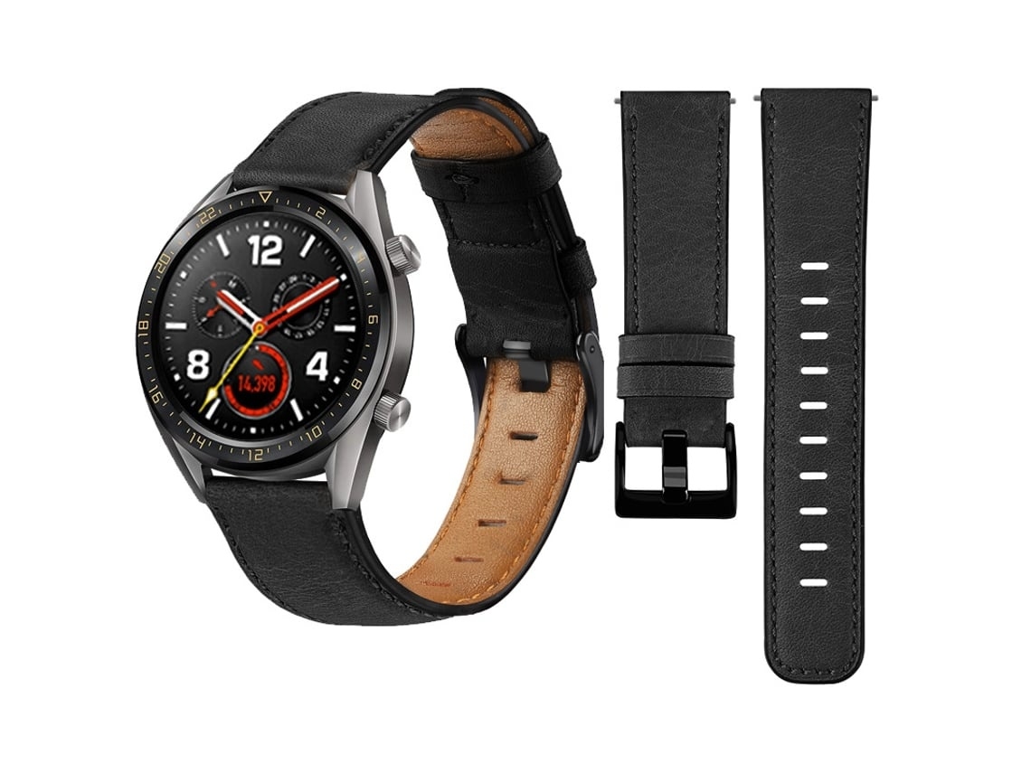 Pulseira De Relógio Lurelia De Couro Vintage De 20 Mm Para Samsung Galaxy Watch 3 4g 41 Mm Preto Carvão