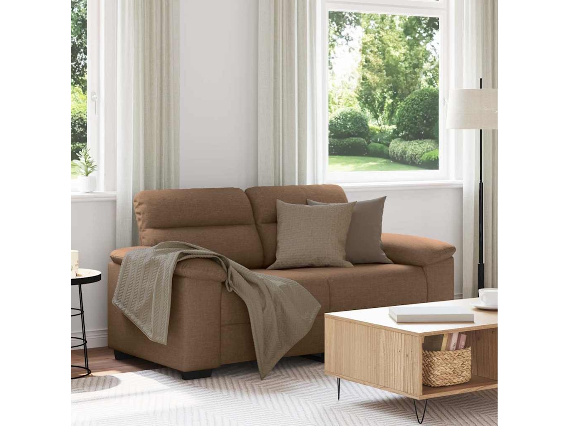 Vidaxl Sofá De 2 Lugares Tecido 160x81x84 Cm Castanho