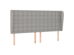 Cabeceira de Cama com Abas Tecido Cinzento Claro MAISON EXCLUSIVE (163x23x118 cm)