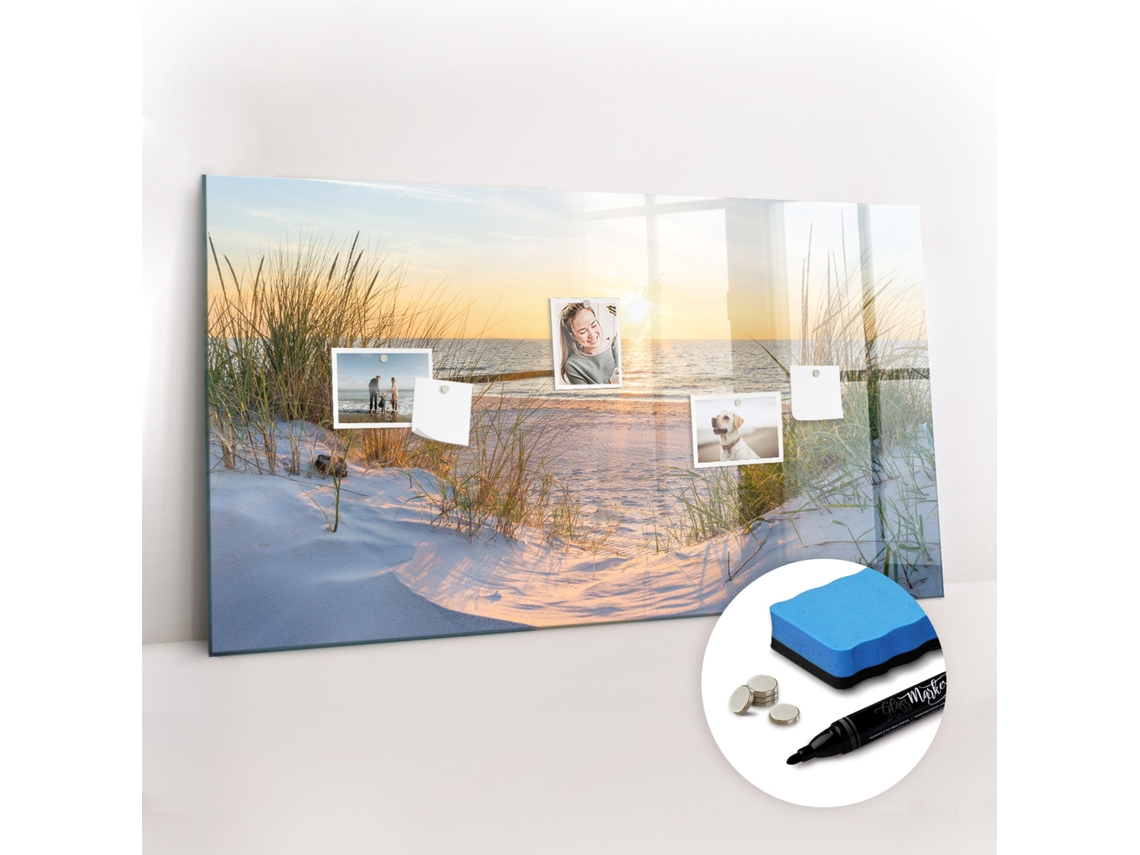 Quadro Magnético De Parede Pôr Do Sol Na Praia Para O Quarto Das Crianças Espelharte (120x60 Cm)