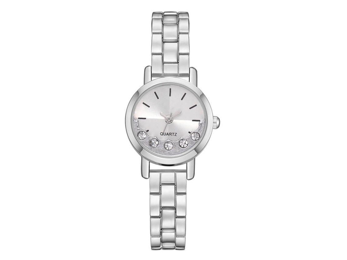 Relógio de Pulso Feminino Casual de Quartzo com Pulseira de Aço Lvpai Prata Branco