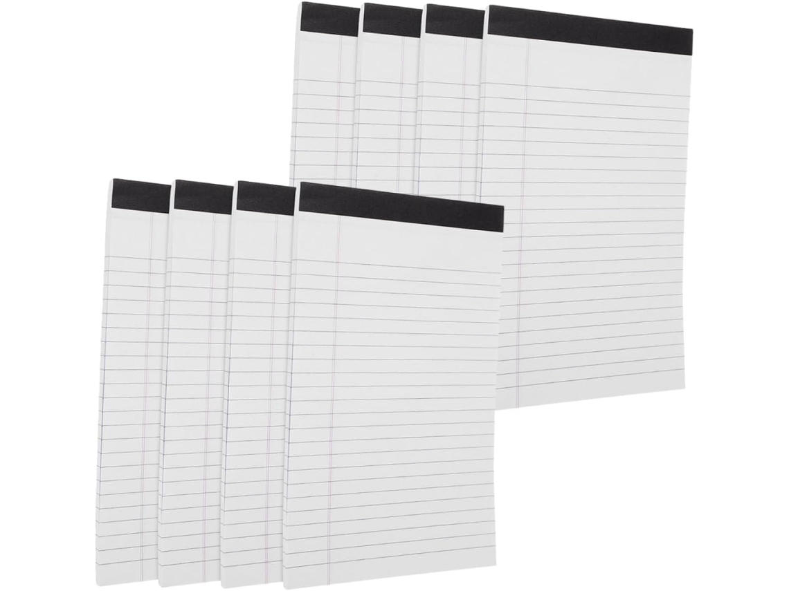Conjunto De 8 Blocos De Notas Destacáveis Com Linhas- Práticos E Portáteis Para Trabalho, Escritório E Escola.