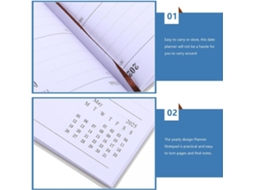Agenda Diária Em Couro Pu Delicado Para Escritório E Casa, Caderno Portátil Para Organização Semanal E Mensal Gokoco