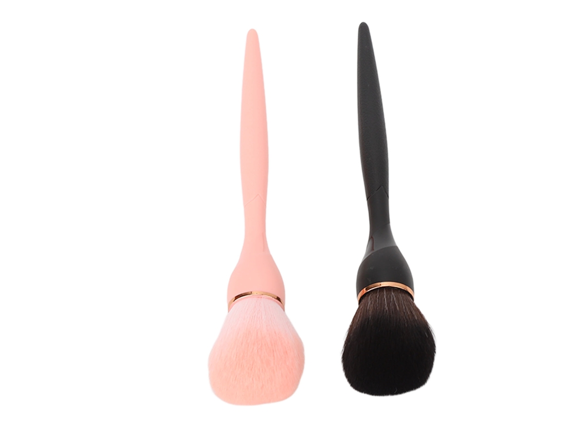 2pcs Set De Brochas De Maquillaje Profesionales Con Fibra Sintética Para Blush Y Polvo