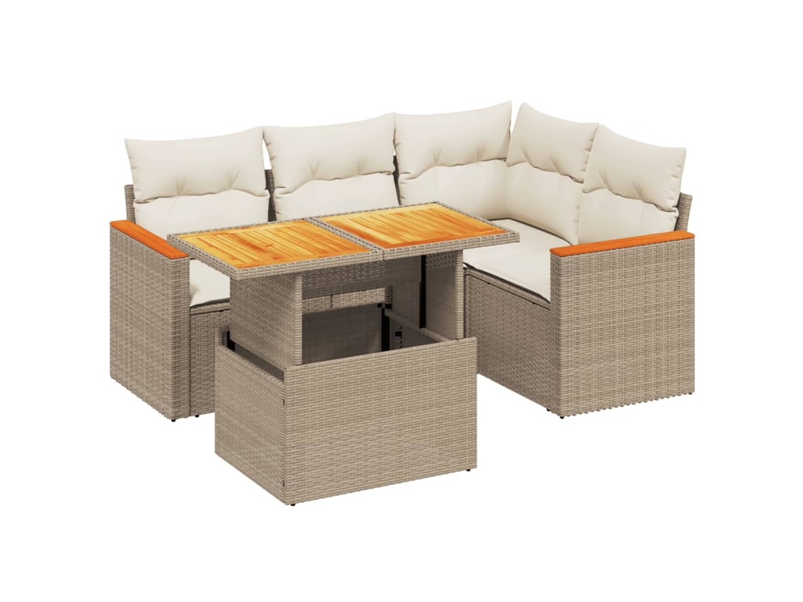 Garden Sofa Set, Garden Sofa Sets Vidaxl Bege Rattan / Vime (n/a)