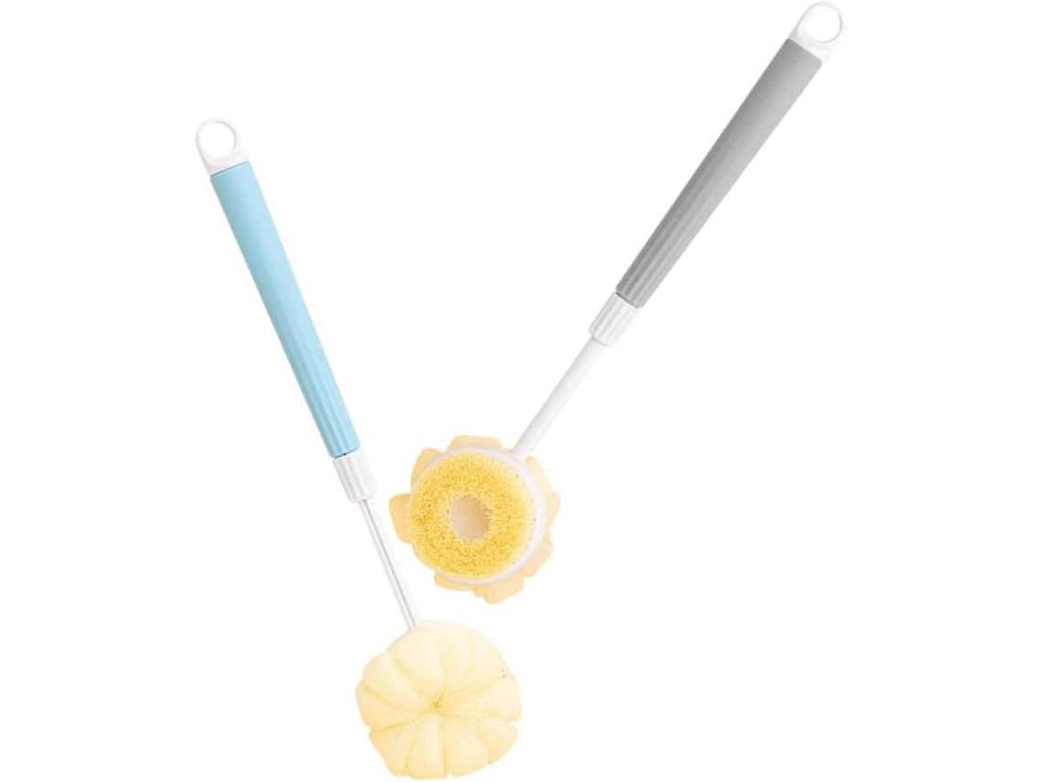 Conjunto De Escova Banho Homoyoyo 2 Peças Com Cabo Retrátil E Cerdas Macias Para Limpeza Esfoliação Do Corpo No Chuveiro