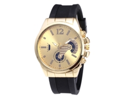Relógio Zhoulianfa Unisex Fourth Couple com pulseira de silicone dourada