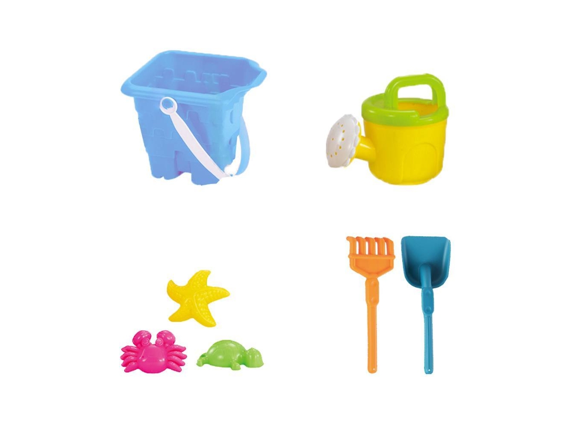 Conjunto De Balde De Praia Com Acessórios Para Crianças - Azul