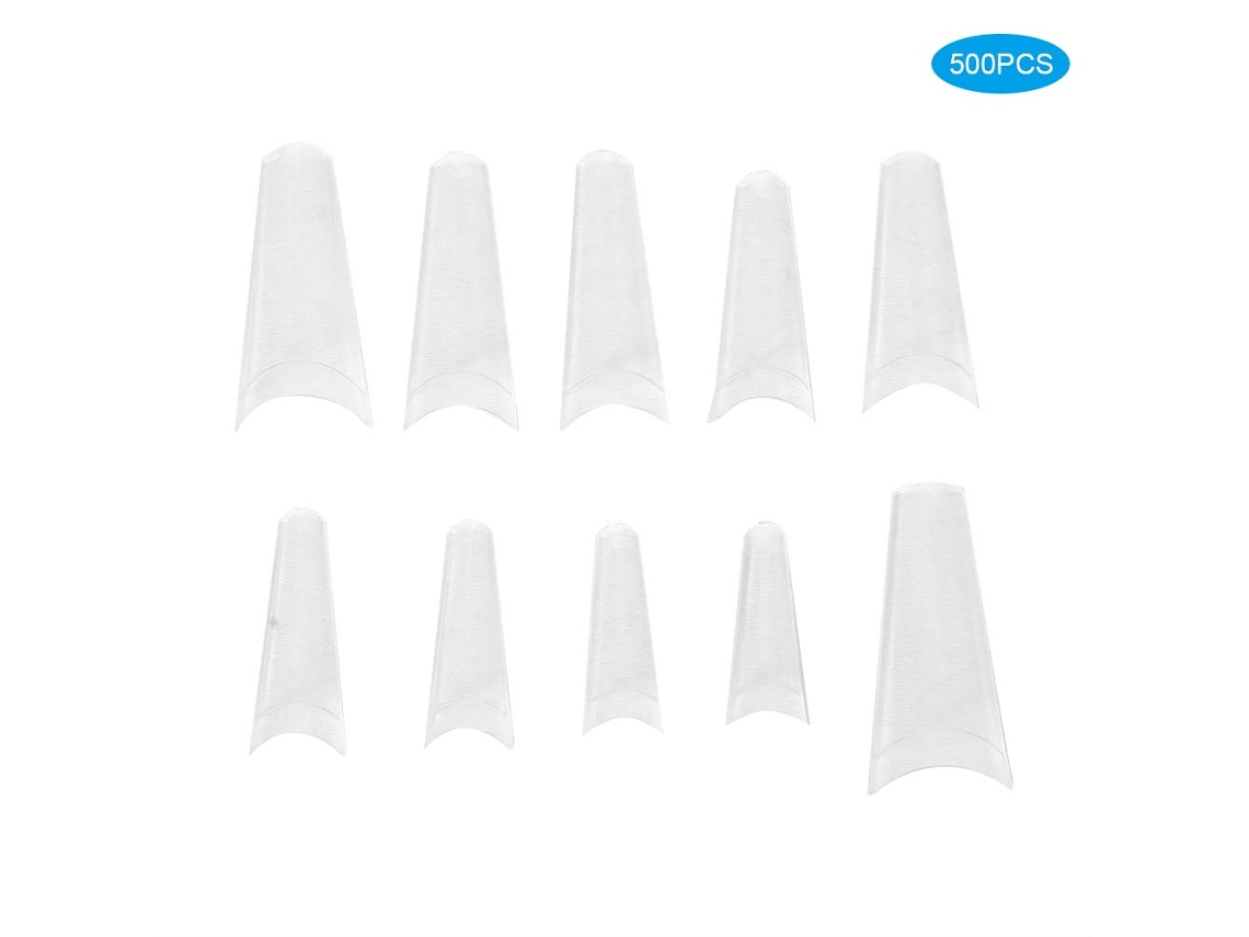 500pcs Uñas Falsas De Cobertura Completa Artificiales Para Manicura, Accesorios De Arte De Uñas Transparentes