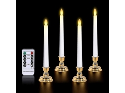 Velas de LED para janela, velas de Natal sem chama com temporizador, funcionam a bateria.