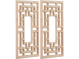 2 Peças De Apliques Para Portas, Móveis, Entalhadas, Sem Pintura, Para Decoração De Cantos.