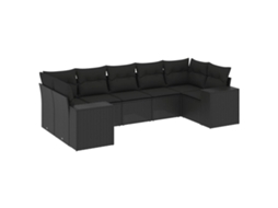 Garden Sofa Set, Garden Sofa Sets Vidaxl Preto Rattan / Vime (n/a)