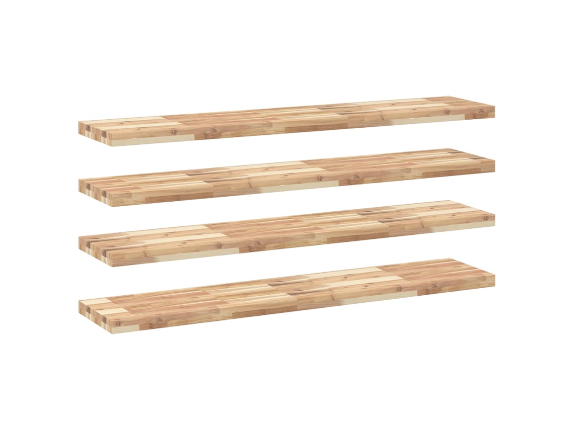 Conjunto 4 Prateleira flutuante VIDAXL Marrom Madeira de acácia (160x30x4 cm)