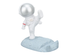 Suporte De Telefone Astronauta De Resina Premium Antiderrapante Para Escritório Prata