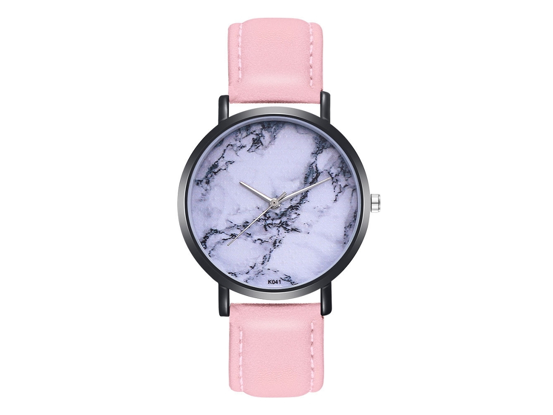 Reloj De Pulsera De Cuarzo Para Hombre Y Mujer Con Correa De Pu Simple Y Fashion K041-h (rosa)