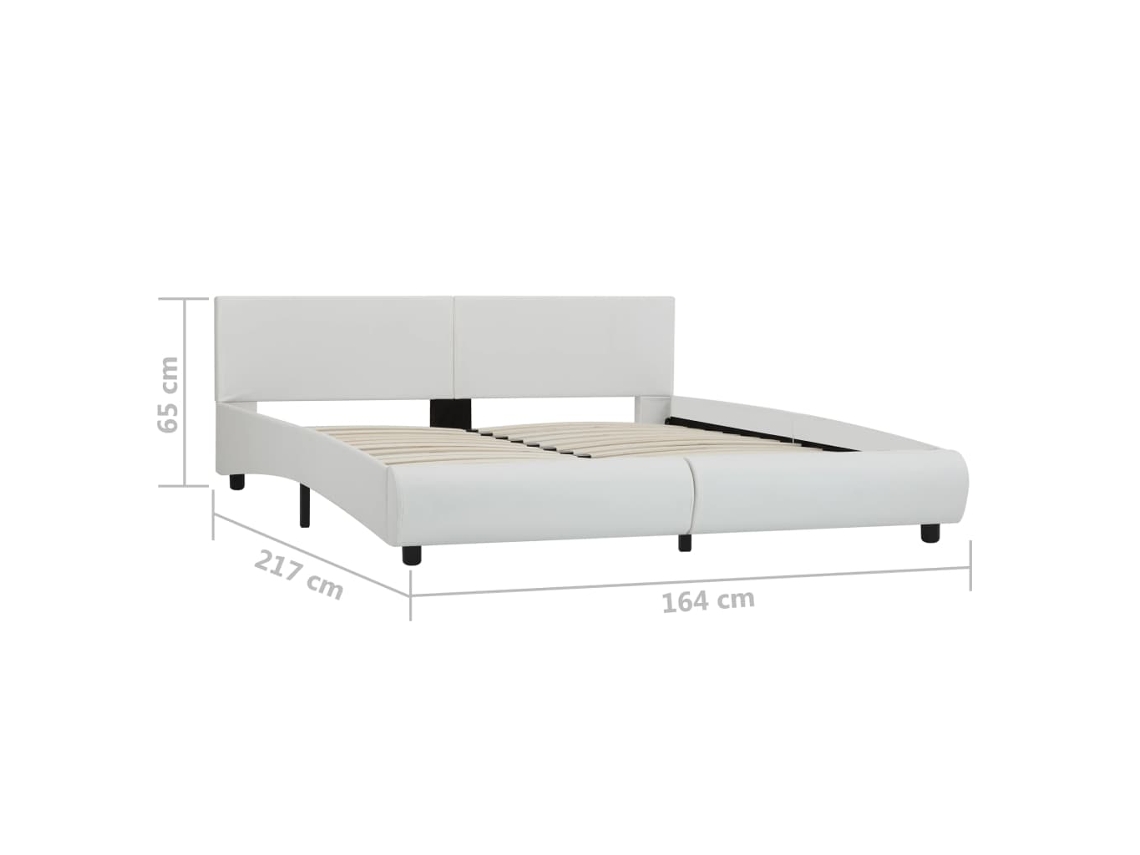 Bed Frame, Bed Frames Vidaxl Branco Couro Artificial (160 X 200 Cm)