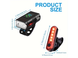 Luz De Bicicleta Recarregável Usb Led À Prova Dágua Com Luz Frontal E Luz Traseira SUNNY SPACES