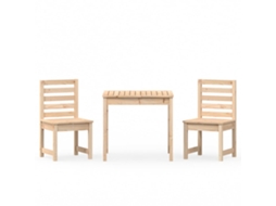 Conjunto de 3 Bistrô para Jardim Madeira de Pinho Maciça MAISON EXCLUSIVE (90x200 cm)