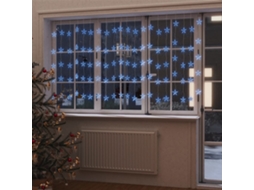 Candeeiro Cortina de Iluminação com Estrelas 500 Luzes Led 8 Funções Azul