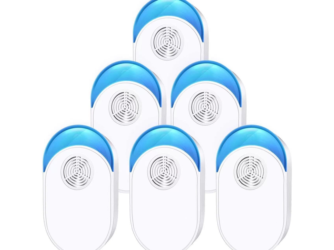 Repelente Ultrassônico de Pragas 6 Peças, Anti mosquitos e Ratos, Silencioso, Elétrico para Casa e Escritório STELASPLEN