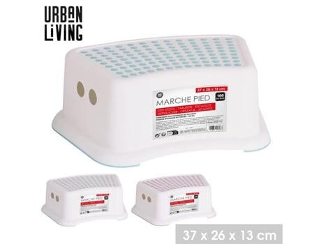 Escada Infantil Antiderrapante Urban Living 37x26x13cm Cinza/azul/rosa