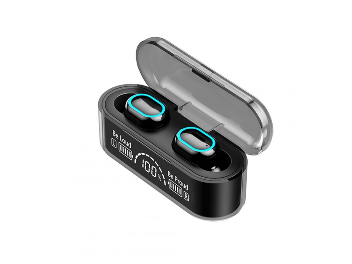 Auriculares Bluetooth True Wireless G35 Mini Duplo com Display Digital com Estojo de Carregamento Preto