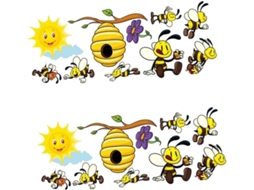 Adesivos de parede Jojofuny (2 peças), adesivos de parede de animais, adesivos de parede de desenho animado, PVC, adesivo de parede decorativo de abelha fofa