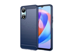 Capa Para Celular For Honor X5 Plus Em Tpu Com Textura Escovada De Fibra De Carbono